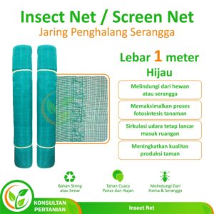 insectnet penghalang serangga warna hijau