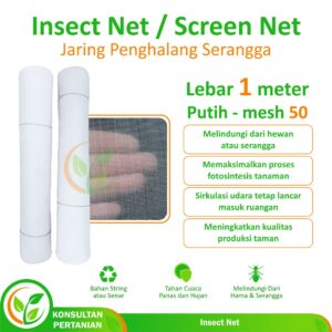 Insect Net Penghalang Serangga Lebar 1 meter Mesh 50