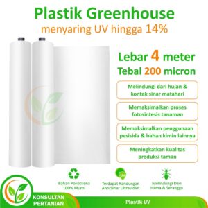 Plastik UV Greenhouse Lebar 4 Meter